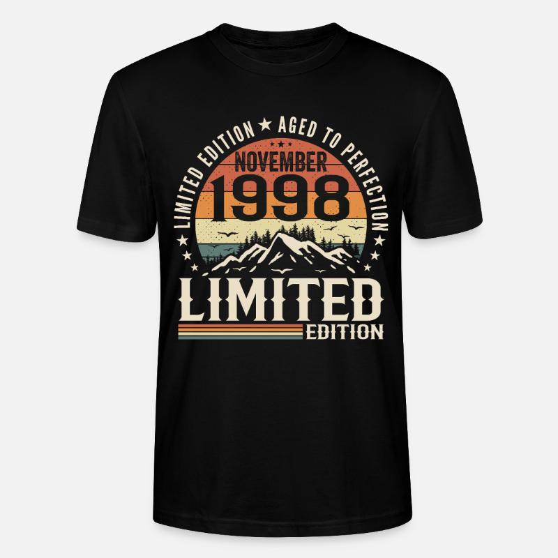 November 1998 Einzigartiges Retro-Jubiläum - Stanley/Stella Unisex Bio-T-Shirt CRAFTER - Schwarz