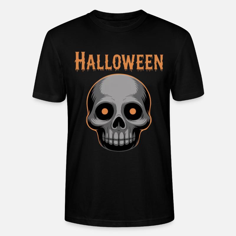 Halloween Schädel Grafik - Stanley/Stella Unisex Bio-T-Shirt CRAFTER - Schwarz