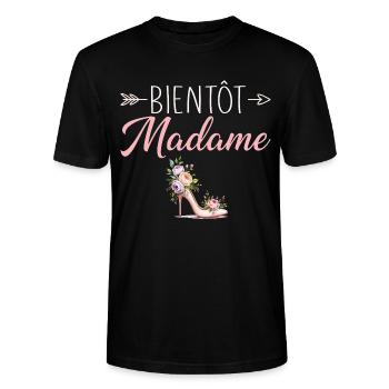 Madame Hochzeit Junggesellenabschied Braut - Stanley/Stella Unisex Bio-T-Shirt CRAFTER - Schwarz - Vorne - Alina (178cm) & Michal (187cm)