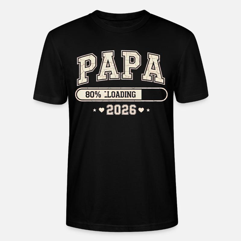 Papa 2026 Loading Werdender Papa - Stanley/Stella Unisex Bio-T-Shirt CRAFTER - Schwarz