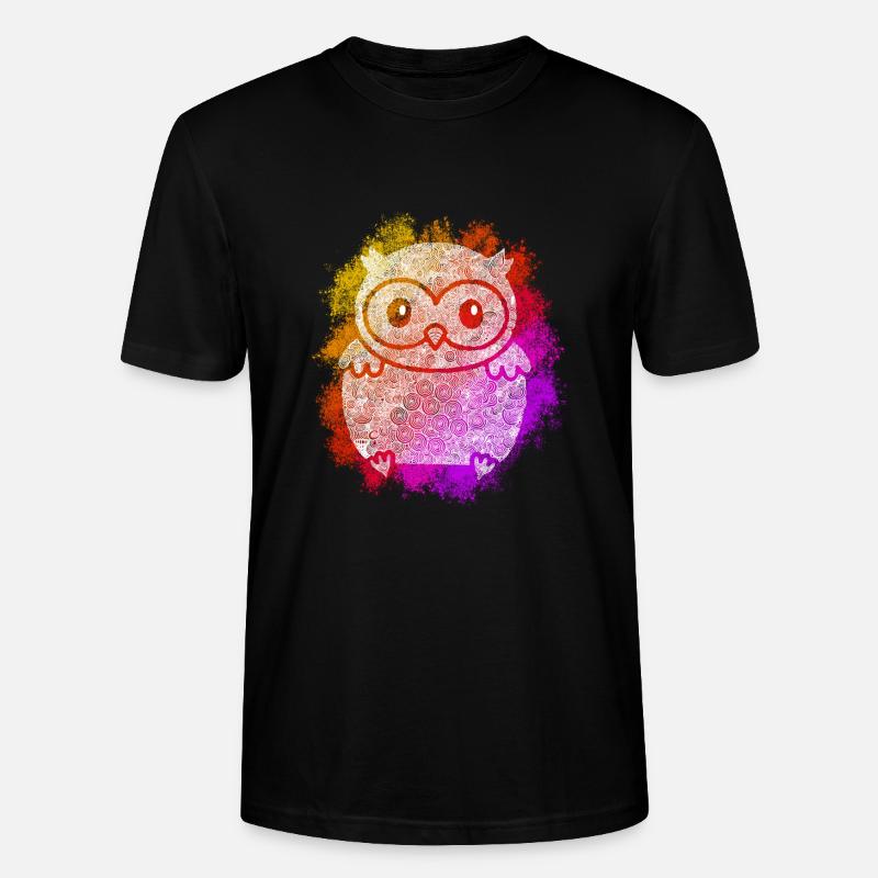 Zentangle Eule - Stanley/Stella Unisex Bio-T-Shirt CRAFTER - Schwarz