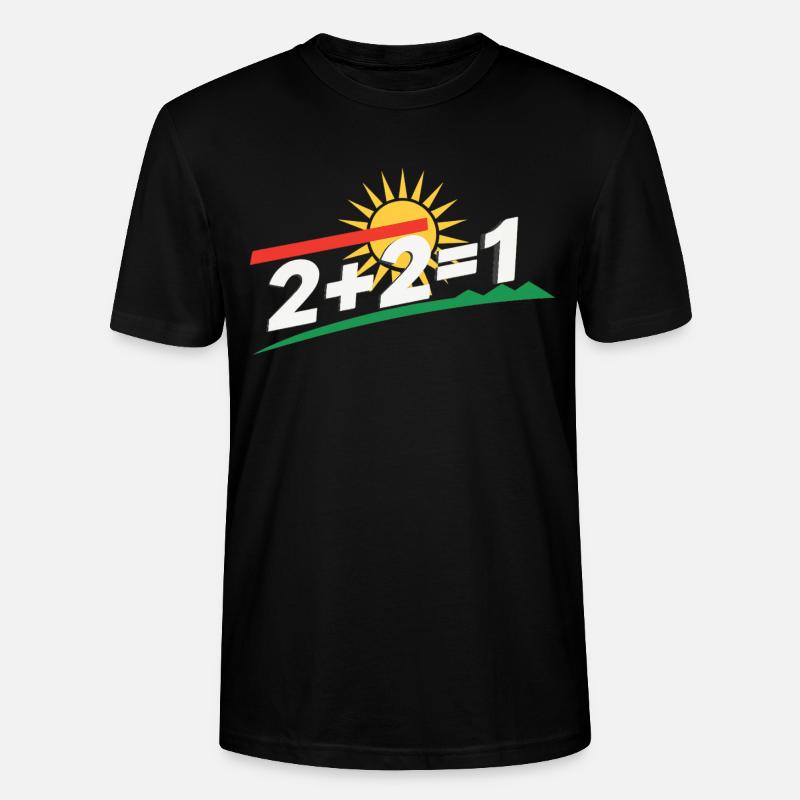 Sonnenlogo 2+2=1 Statement, kurdistan - Stanley/Stella Unisex Bio-T-Shirt CRAFTER - Schwarz