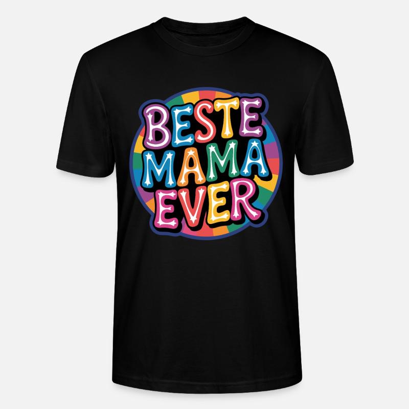Beste Mama Ever Regenbogen Design - Stanley/Stella Unisex Bio-T-Shirt CRAFTER - Schwarz