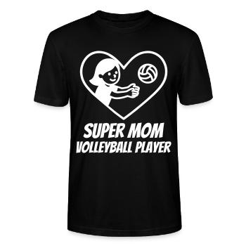 Super Mom Volleyball – Herzspielerin - Stanley/Stella Unisex Bio-T-Shirt CRAFTER - Schwarz - Vorne - Alina (178cm) & Michal (187cm)