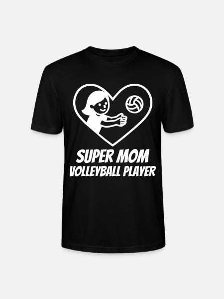 Super Mom Volleyball – Heart Player - Stanley/Stella CRAFTER Unisex Organic T-Shirt - black