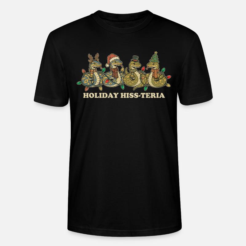 King Python Christmas Lights Gift - Stanley/Stella CRAFTER Unisex Organic T-Shirt - black