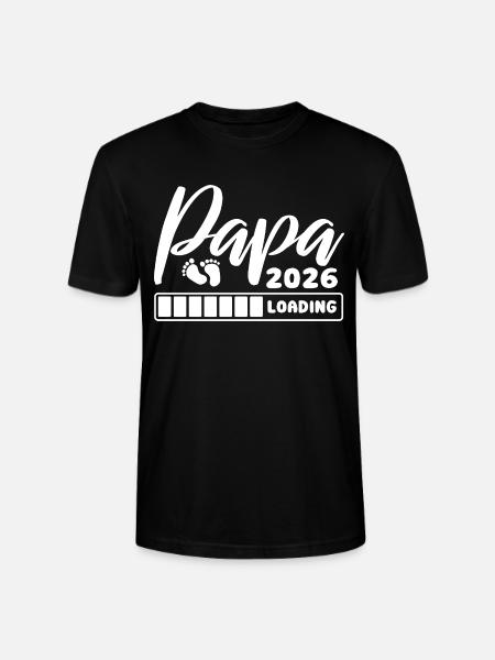 Papa 2026 loading - Schwangerschaft - Geschenk - Stanley/Stella Unisex Bio-T-Shirt CRAFTER - Schwarz