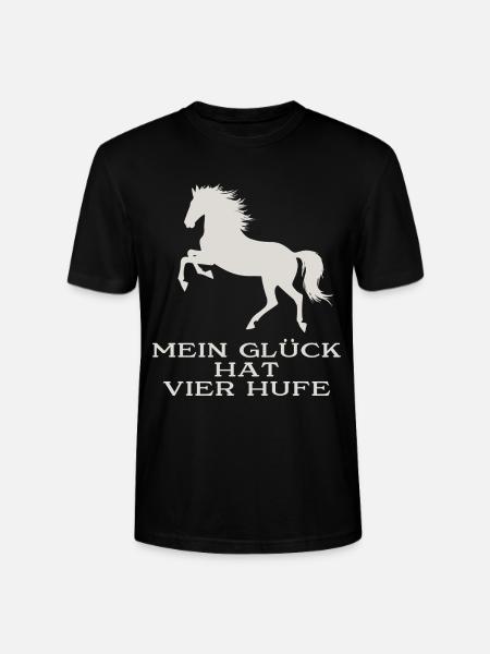Mein Glück hat vier Hufe - Stanley/Stella Unisex Bio-T-Shirt CRAFTER - Schwarz