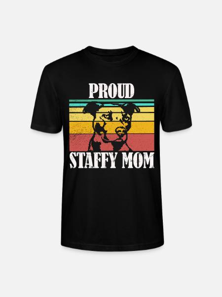 Proud Staffy Mom Staffordshire Terrier - Stanley/Stella CRAFTER Unisex Organic T-Shirt - black
