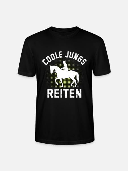 Reiter Pferd Coole Jungs Reiten - Stanley/Stella Unisex Bio-T-Shirt CRAFTER - Schwarz