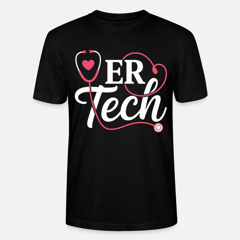 ERTech Stethoskop Herz - Stanley/Stella Unisex Bio-T-Shirt CRAFTER - Schwarz