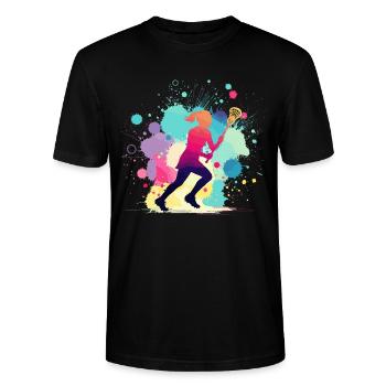 Lacrosse, Joueuse de crosse Femme, Graphique Lacrosse - T-shirt bio CRAFTER Stanley Stella Unisexe - noir - Devant - Alina (178cm) & Michal (187cm)