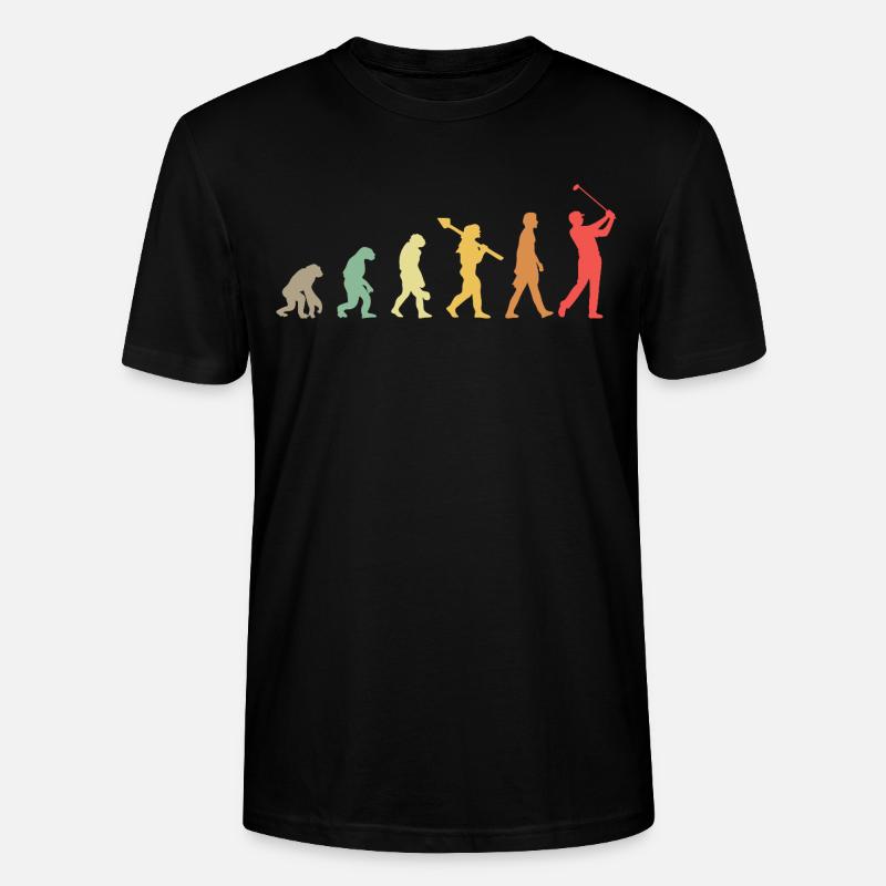 Golf Golfer Golf Course Golfer Evolution - Stanley/Stella CRAFTER Unisex Organic T-Shirt - black