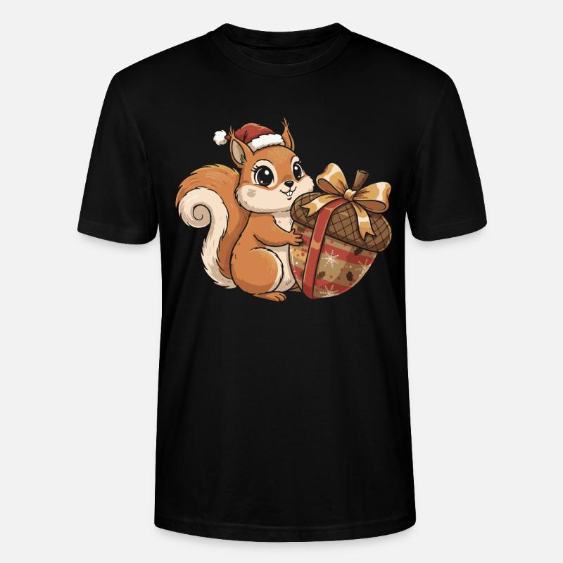 Winterfreude Eichhörnchen Geschenk - Stanley/Stella Unisex Bio-T-Shirt CRAFTER - Schwarz