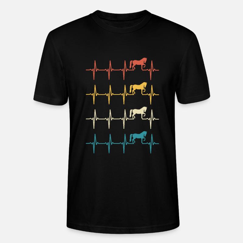 Retro Pferd Herzschlagpferd - Stanley/Stella Unisex Bio-T-Shirt CRAFTER - Schwarz