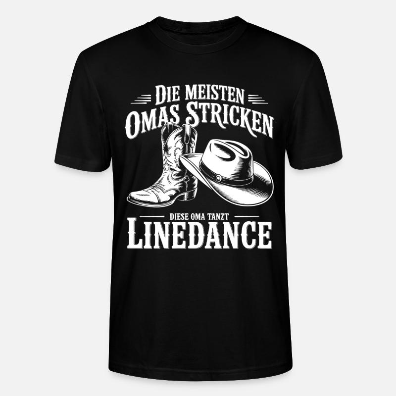 Omas Line-Dance Boots Design - Stanley/Stella Unisex Bio-T-Shirt CRAFTER - Schwarz