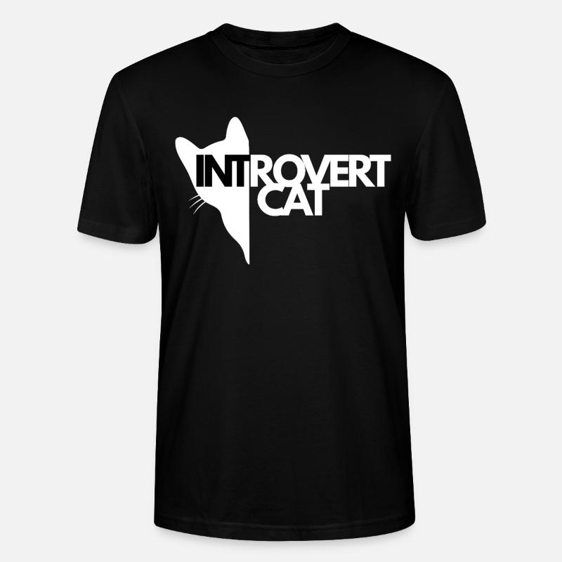 Chat Introverti Silhouette Contrastée - T-shirt bio CRAFTER Stanley Stella Unisexe - noir