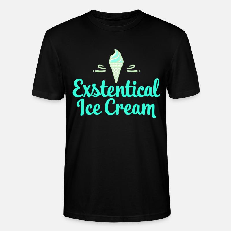 Existenzielle Eiscreme Lustiger Spruch Eis Waffel - Stanley/Stella Unisex Bio-T-Shirt CRAFTER - Schwarz
