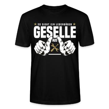 Compagnon - T-shirt bio CRAFTER Stanley Stella Unisexe - noir - Devant - Alina (178cm) & Michal (187cm)