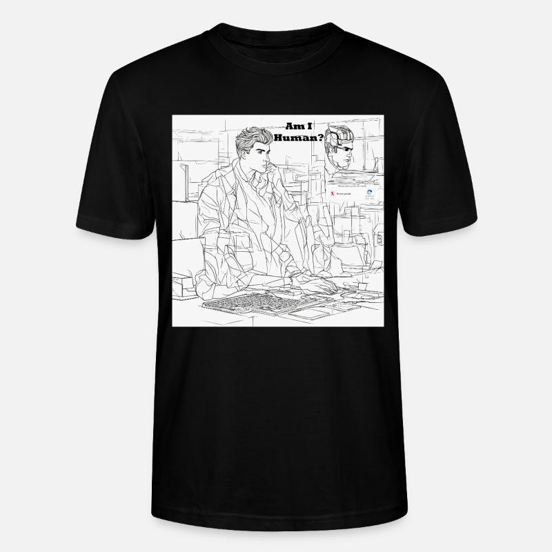 Mensch oder Roboter - Stanley/Stella Unisex Bio-T-Shirt CRAFTER - Schwarz