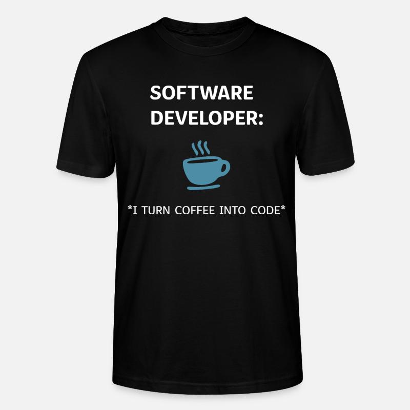 Software Developer - Coffee Edition - Stanley/Stella CRAFTER Unisex Organic T-Shirt - black