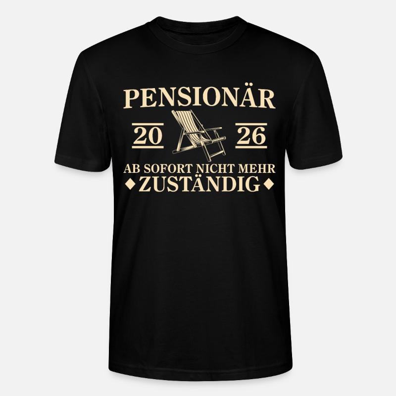Retraite 2026 Non responsable - T-shirt bio CRAFTER Stanley Stella Unisexe - noir