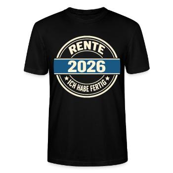Rentner 2026 Ich Habe Fertig - Süßes Rente Geschen - Stanley/Stella Unisex Bio-T-Shirt CRAFTER - Schwarz - Vorne - Alina (178cm) & Michal (187cm)