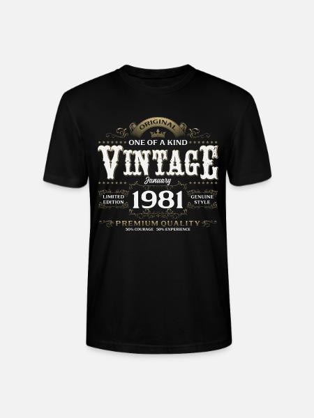 45e anniversaire Millésime de janvier 1981 - T-shirt bio CRAFTER Stanley Stella Unisexe - noir
