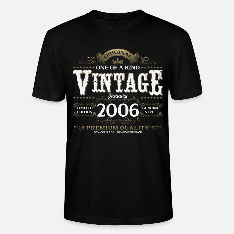 20e anniversaire Millésime Janvier 2006 - T-shirt bio CRAFTER Stanley Stella Unisexe - noir