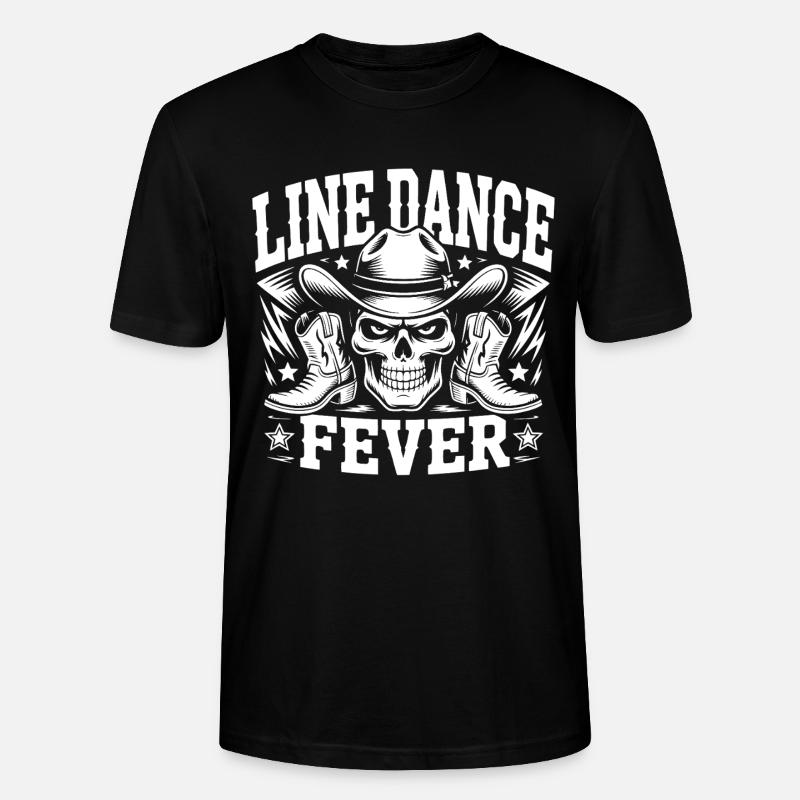 Line Dance Skull Boots - Stanley/Stella Unisex Bio-T-Shirt CRAFTER - Schwarz