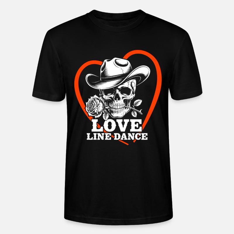 Love Line Dance Skull - Stanley/Stella Unisex Bio-T-Shirt CRAFTER - Schwarz