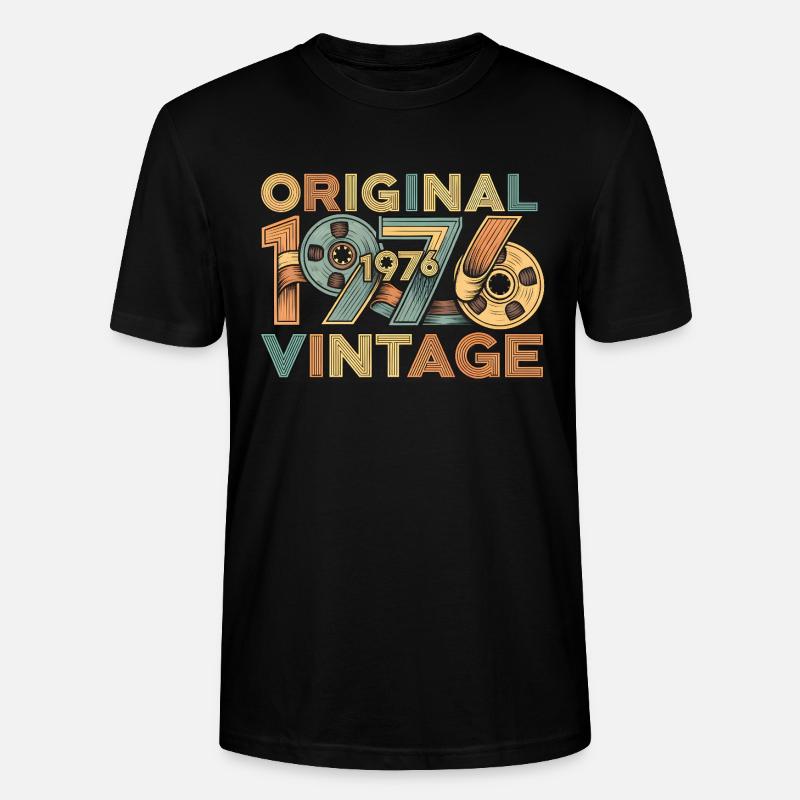 Rétro original de 1976 - T-shirt bio CRAFTER Stanley Stella Unisexe - noir