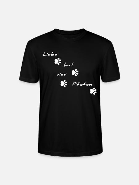 Love Has Four Paws Font Motif - Stanley/Stella CRAFTER Unisex Organic T-Shirt - black