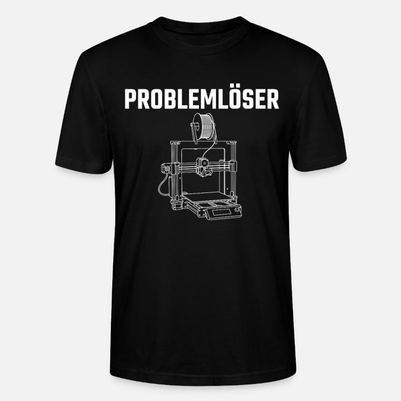 Problemlöser 3D-Drucker – Maker Statement Design - Stanley/Stella Unisex Bio-T-Shirt CRAFTER - Schwarz