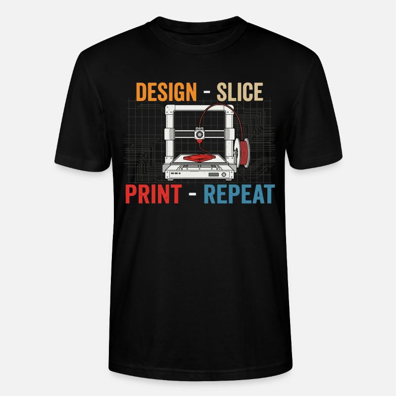 3D-Druck Evolution – Design Slice Print Repeat - Stanley/Stella Unisex Bio-T-Shirt CRAFTER - Schwarz