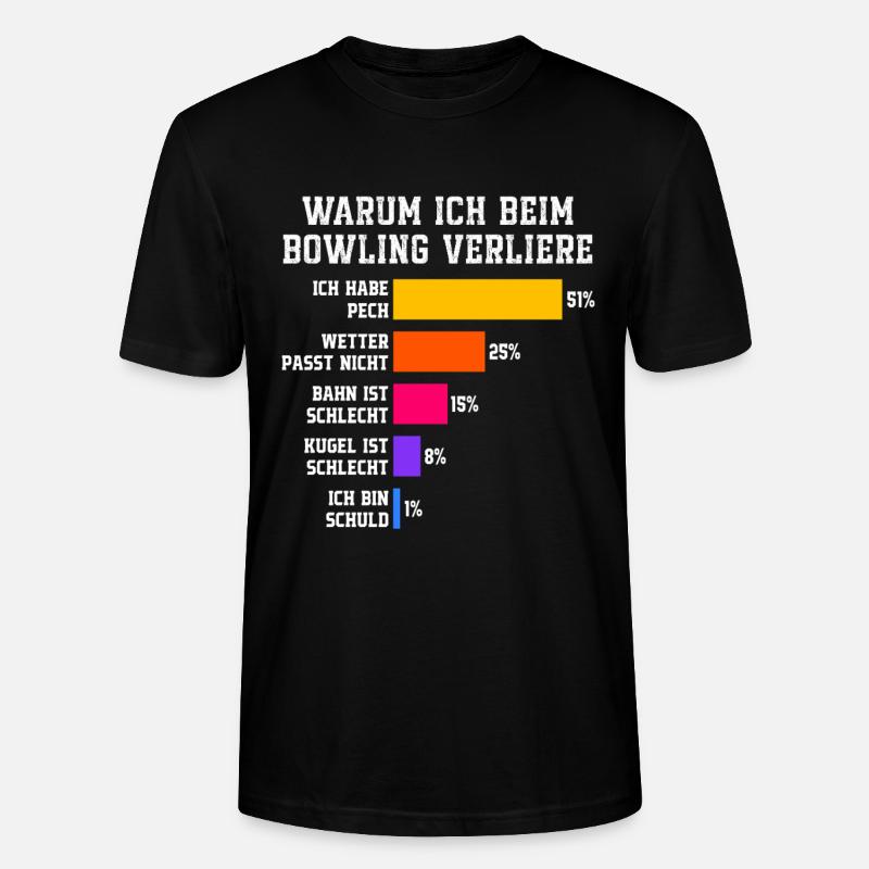Pourquoi je perds au bowling Bowling - T-shirt bio CRAFTER Stanley Stella Unisexe - noir