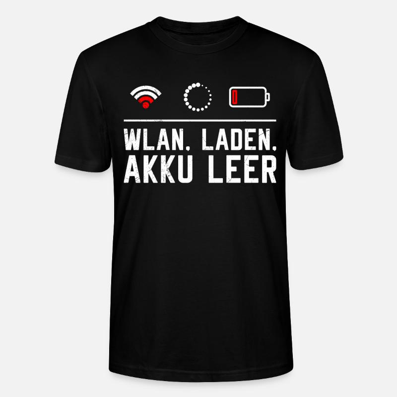 Coder WLAN. LADEN. AKKU LEER LUSTIG - Stanley/Stella Unisex Bio-T-Shirt CRAFTER - Schwarz