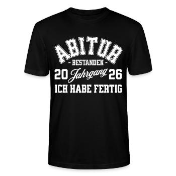 Abi 2026 Abitur - Stanley/Stella Unisex Bio-T-Shirt CRAFTER - Schwarz - Vorne - Alina (178cm) & Michal (187cm)