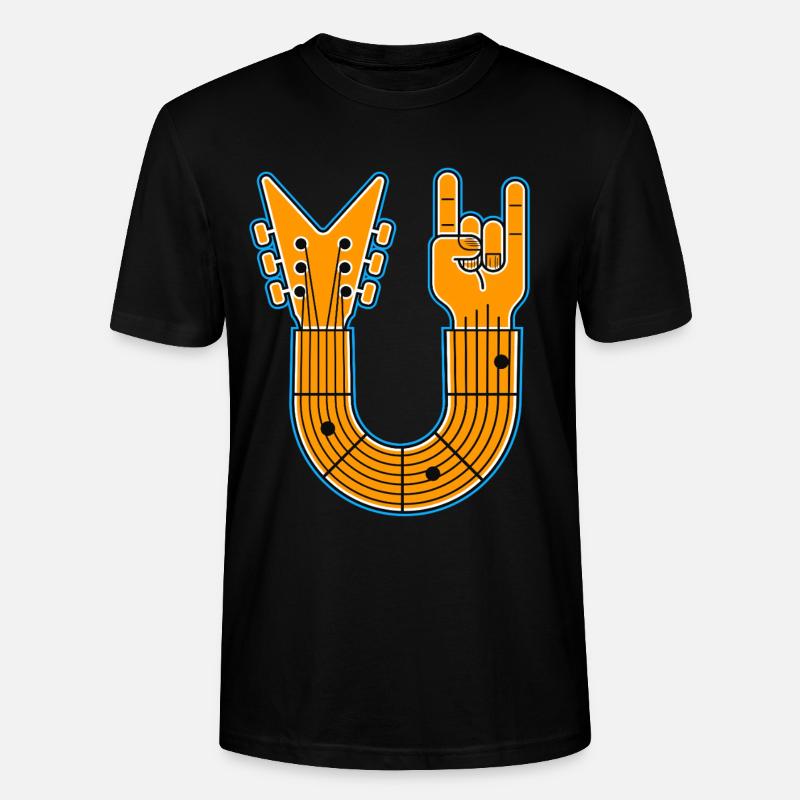 U-Shape Guitar & Rock Hand - Stanley/Stella Unisex Bio-T-Shirt CRAFTER - Schwarz