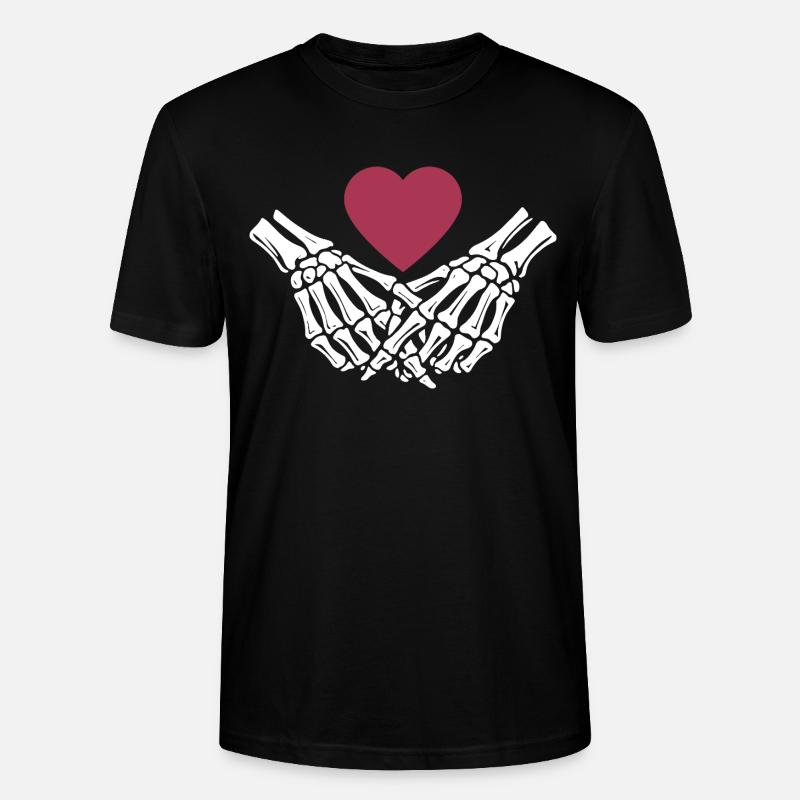Amour éternel | Mains d’os | Squelette | Cœur - T-shirt bio CRAFTER Stanley Stella Unisexe - noir