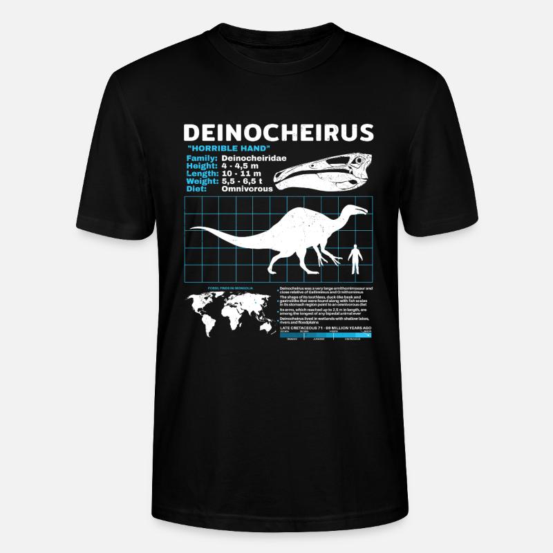 Deinocheirus Fact Sheet - Stanley/Stella Unisex Bio-T-Shirt CRAFTER - Schwarz