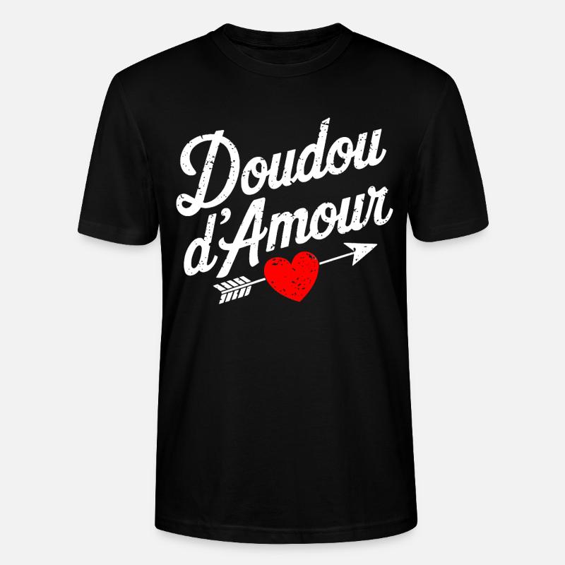 Doudou D'amour Saint valentin Couple - T-shirt bio CRAFTER Stanley Stella Unisexe - noir