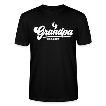 Opa 2026 - Stolzer Opa - Geschenkidee - Stanley/Stella Unisex Bio-T-Shirt CRAFTER - Schwarz - Vorne - Alina (178cm) & Michal (187cm)