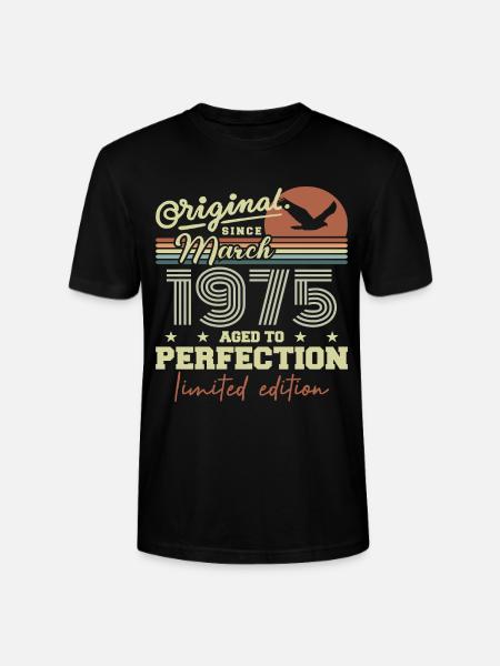 Birthday March 1975 - Stanley/Stella CRAFTER Unisex Organic T-Shirt - black
