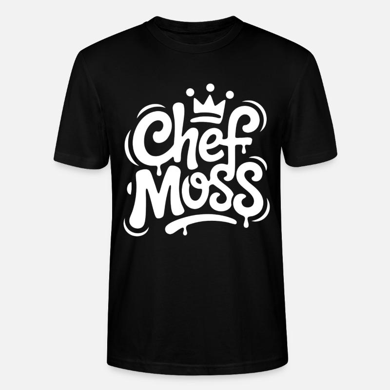 Chef Moss Graffiti Crown - Stanley/Stella CRAFTER Unisex Organic T-Shirt - black
