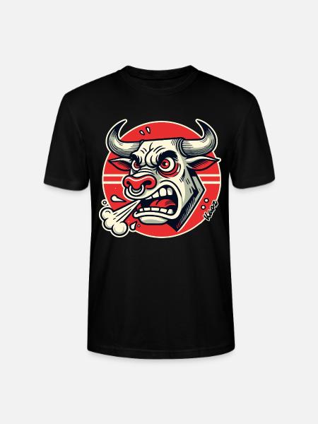 Angry Bull Retro Logo - Stanley/Stella CRAFTER Unisex Organic T-Shirt - black