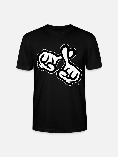 Kryds fingre (hænder / kryds / religion / NEG 1C) - Stanley Stella CRAFTER unisex økologisk-T-shirt - sort