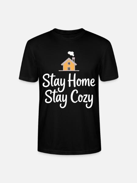 Stay Home Stay Cozy House Coziness - Stanley/Stella CRAFTER Unisex Organic T-Shirt - black