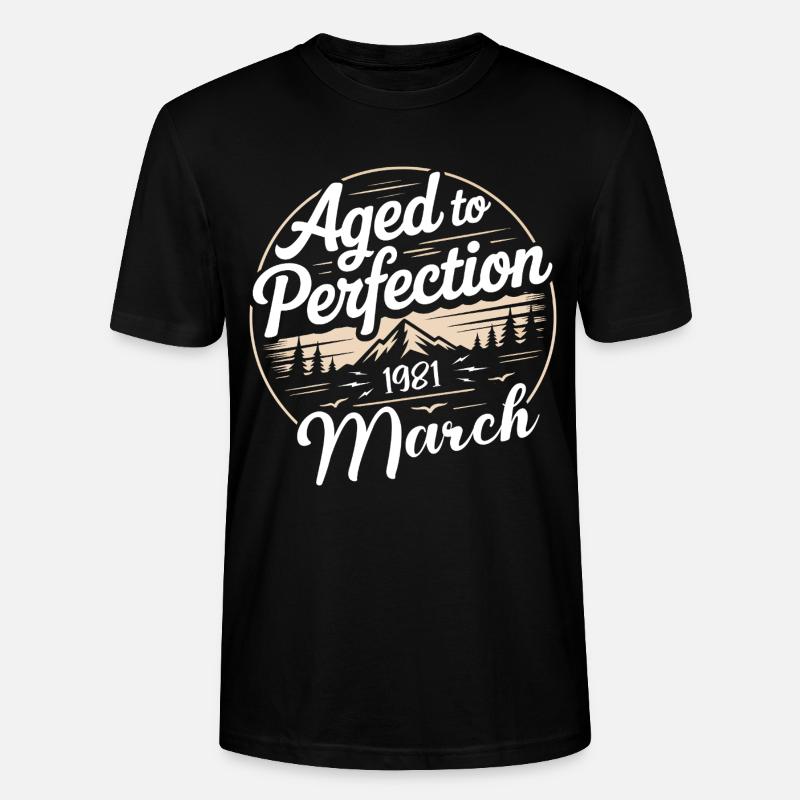 Birthday present march 1981 - Stanley/Stella CRAFTER Unisex Organic T-Shirt - black