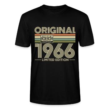 Originale limitierte Edition von 1966 - Stanley/Stella Unisex Bio-T-Shirt CRAFTER - Schwarz - Vorne - Alina (178cm) & Michal (187cm)